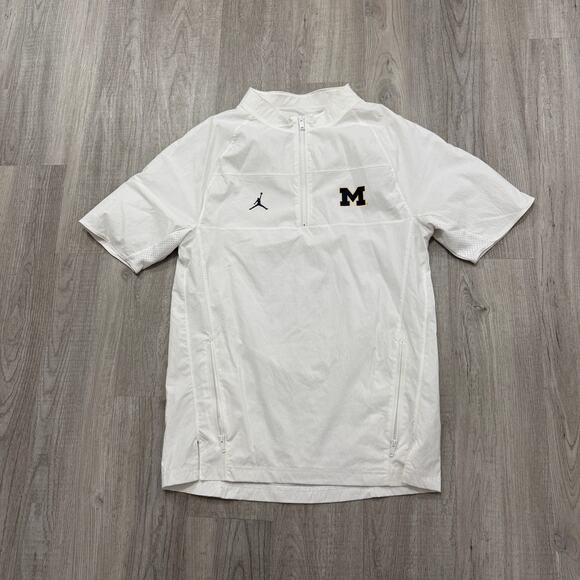 Nike Jordan Jumpman Michigan Wolverines Coaches Windbreaker Men's Small White - Picture 1 of 9